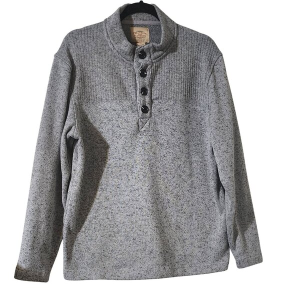 Telluride Clothing Co. Gray Heathered Mens Size L Pullover W/ Button-Up Collar - Picture 1 of 6